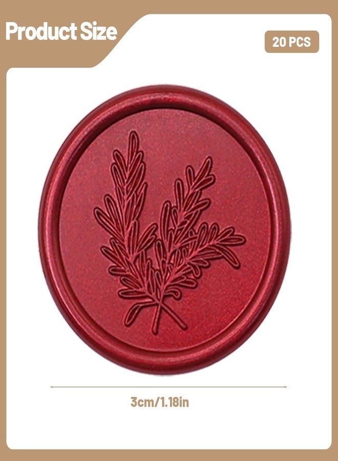 FFZDENA 20 pcs Wax Seal Stamp Kit, 20 Red Rosemary Wax Seal Stickers for Wedding Invitations, Gift Wrapping, Party Decor, 1PCS Self-Adhesive Embossing Seals - Image 2